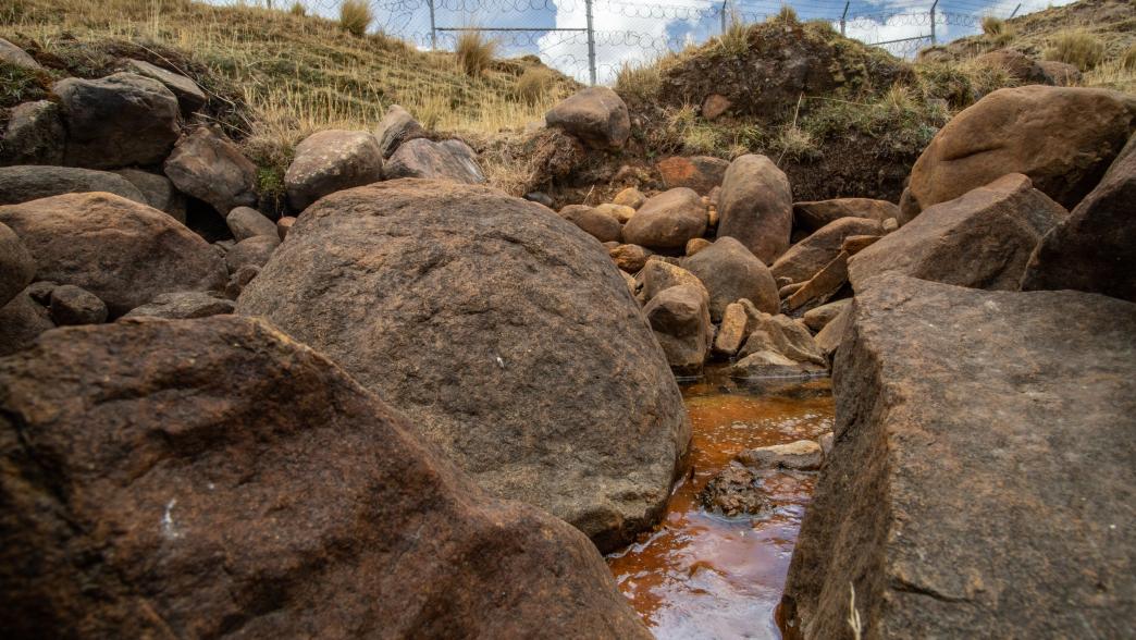 Water near copper mine in Cusco, Peru