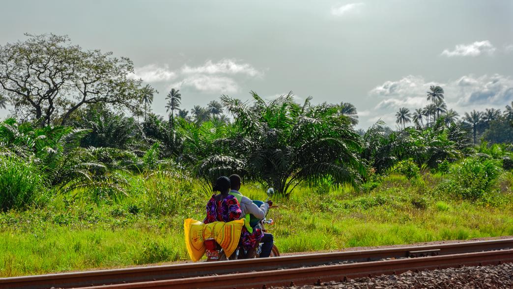 Guinea people bauxite train track
