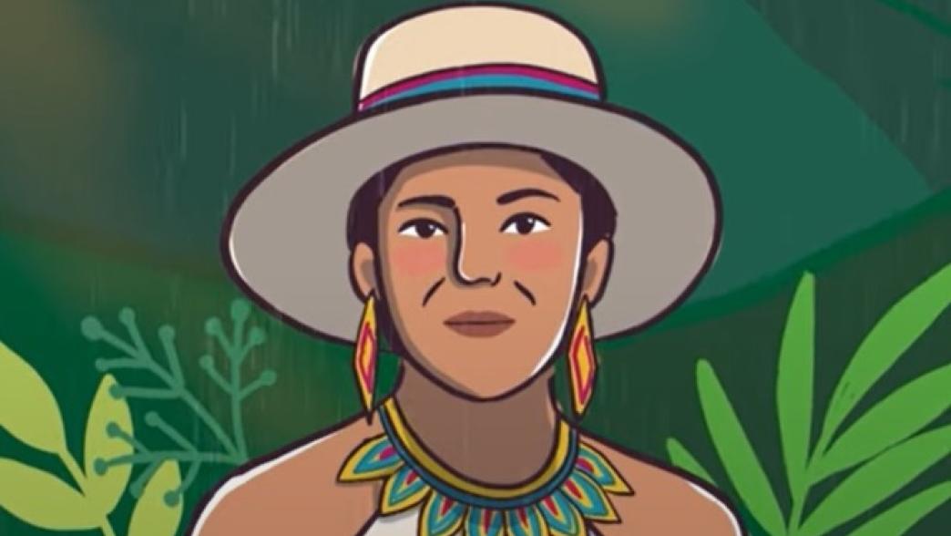 An animate Colombian woman speaks