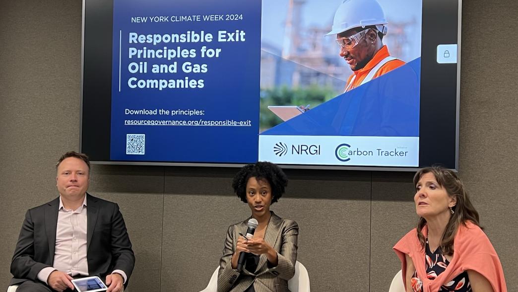 Nicola Woodroffe speaking at Climate Week New York 2024