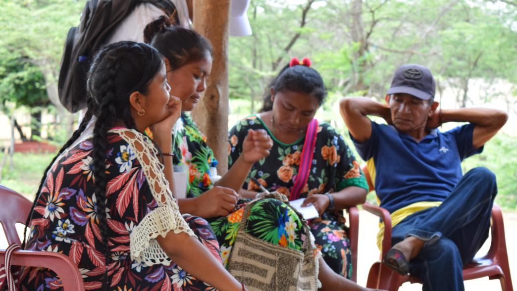 People at community meeting in Colombia