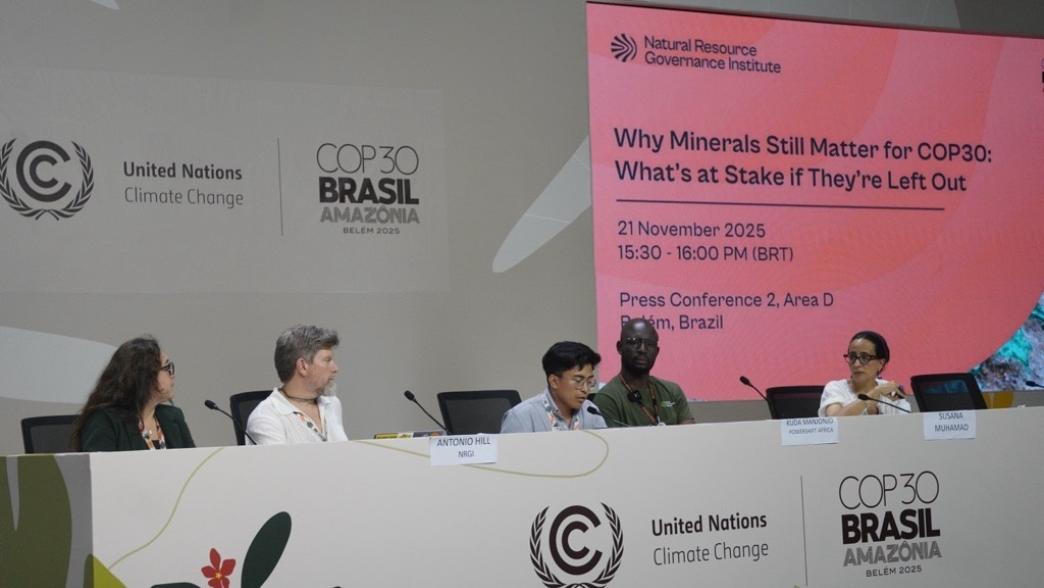 Press briefing panelists at COP30
