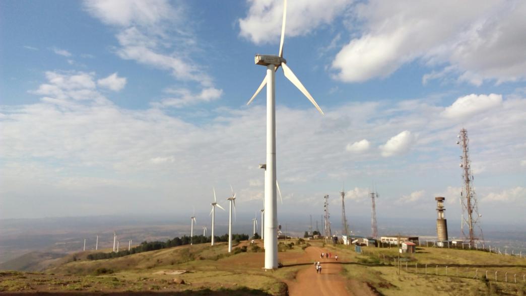Wind power in front of community