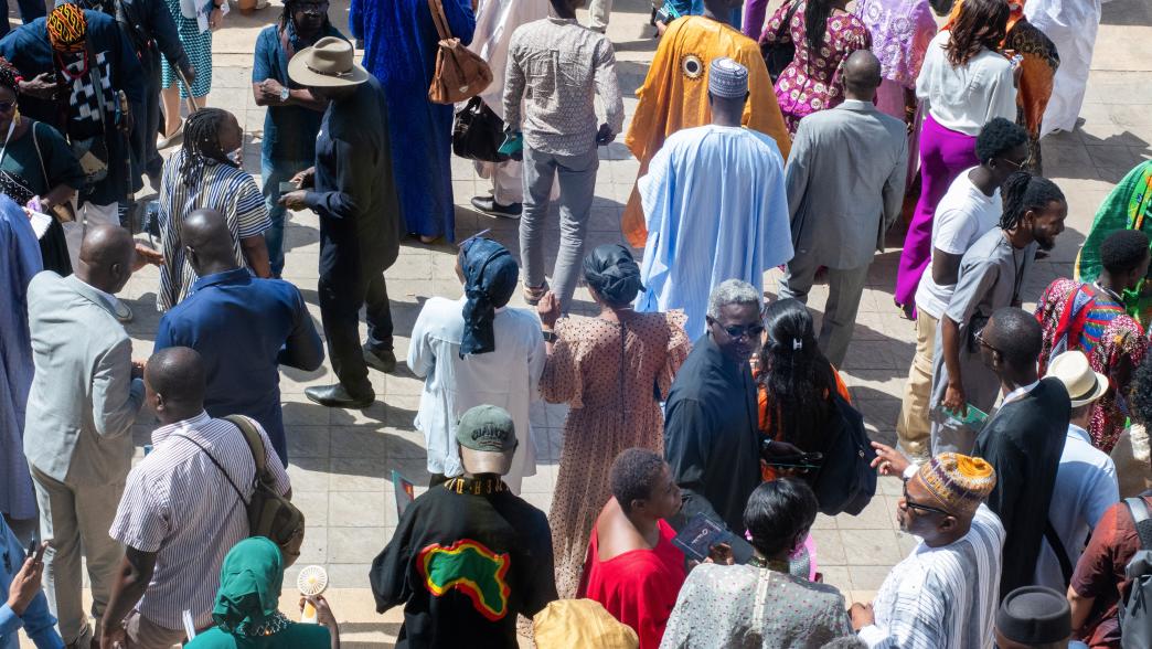 Crowd of people in Dakar
