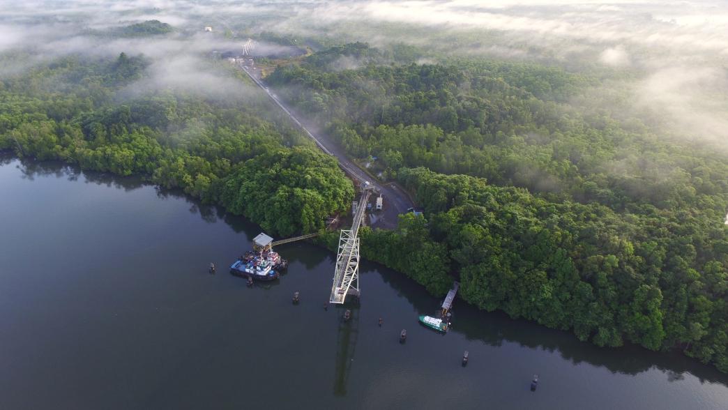 Mining impacting forest ecosystem and river in Indonesia