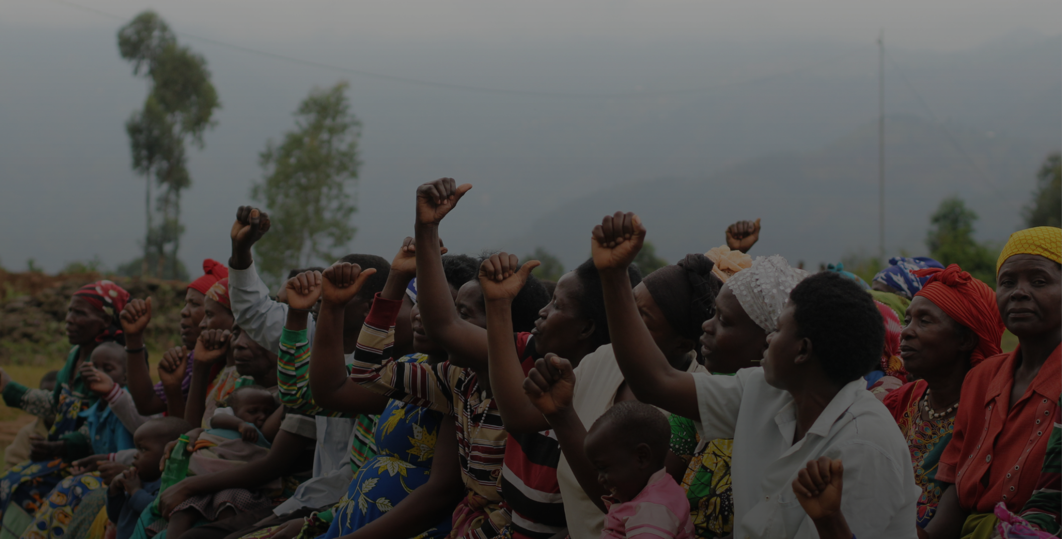 Community meeting in a Rwandan village