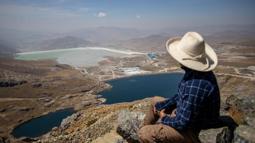 Man looking at mine in Peru