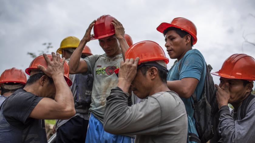 Community members in an oil-producing region in Peru