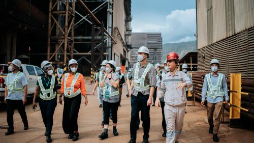 Group of people speaking in Indonesia