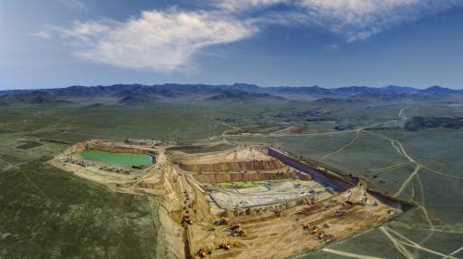 Open pit gold mine in Mongolia 