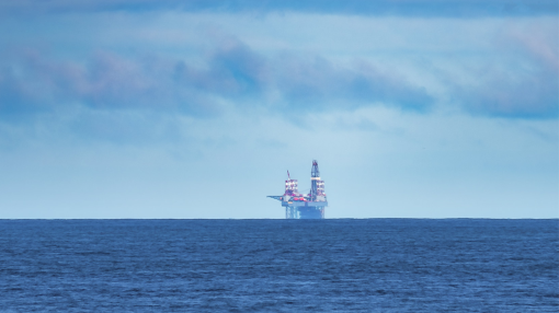 Oil offshore platform in the sea, Tanzania