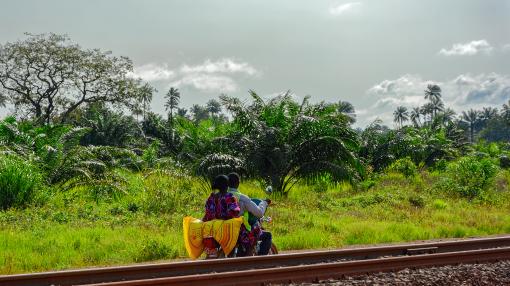 Guinea people bauxite train track