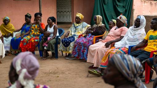 Women at community meeting in Senegal