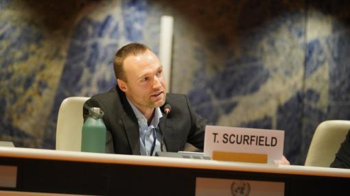 Thomas Scurfield speaks in Geneva