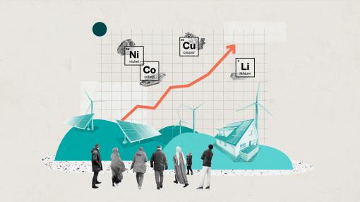 Image showing the increasing demand for minerals needed for the energy transition.