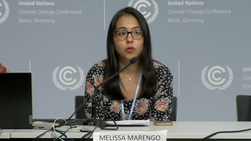 Melissa at the Bonn 2025 press briefing