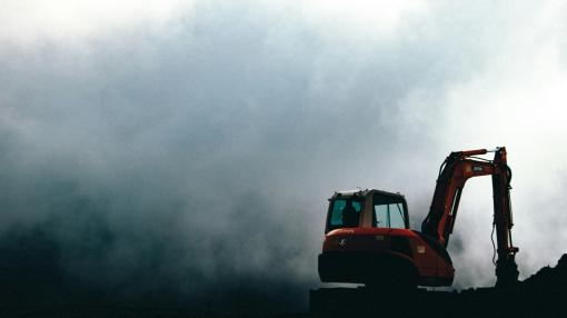 A bulldozer at a mining site
