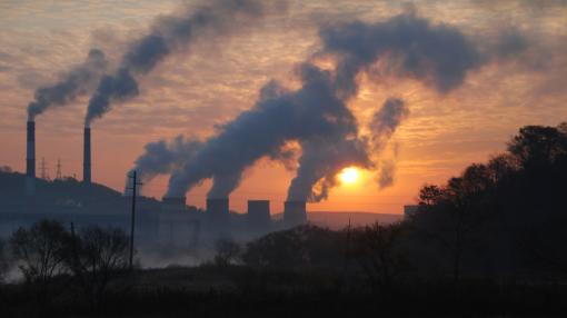 Factory pipe polluting air