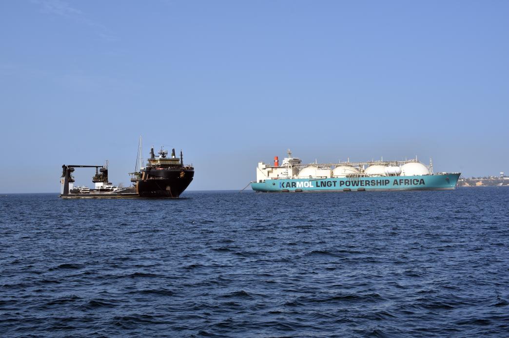 gas tanker outside Dakar harbor