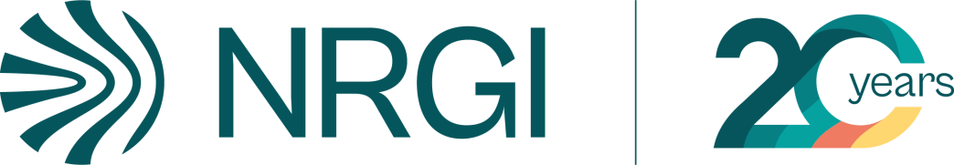 NRGI 20th anniversary logo in full colour