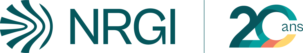 NRGI 20th anniversary logo in French